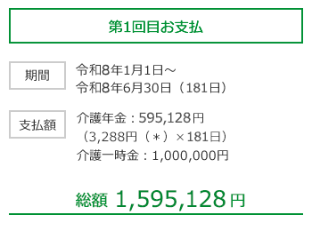 第1回お支払い（イメージ）