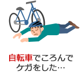 自転車でころんでケガをした・・・